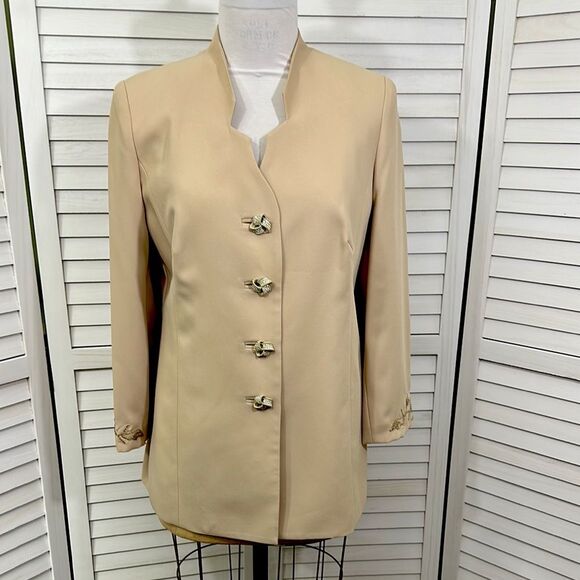 Stunning Moshita Beige Blazer Size 12 Beautiful Jacket Long Line NWOT - Picture 2 of 11